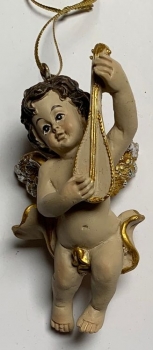 Engelshänger mit Laute, gold